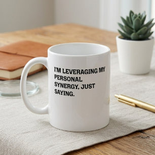 Taza De Café Aprovechamiento de Sinergia Personal con Frase Div