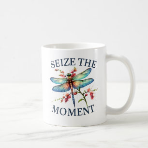 Taza De Café Aprovechar el momento - Dragonfly artístico