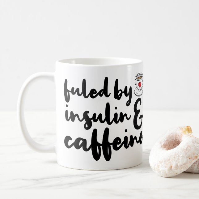 Taza De Café Aprovisionado de combustible por la insulina y el (Con donut)