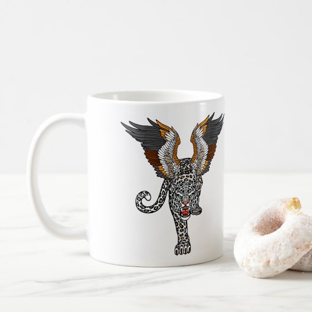 Taza De Café Aq Bars. Leopardo de las nieves (Con donut)