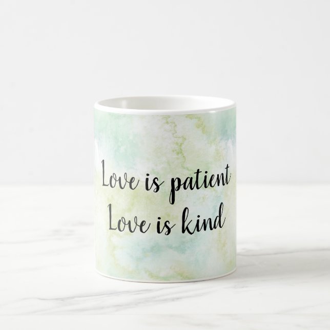 Taza De Café Aqua Bliss deja acuarela El amor es (Centro)