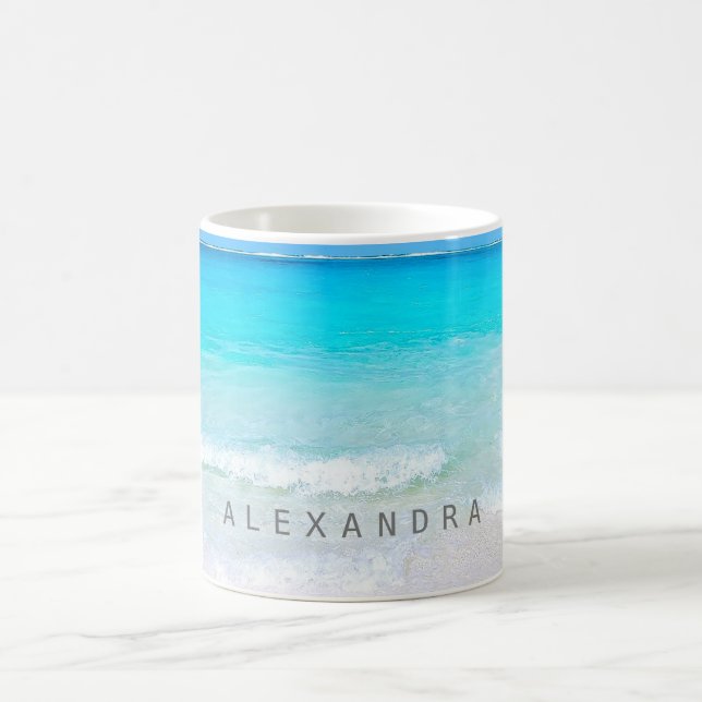 Taza De Café Aqua Blue Ocean Sea Sky Personalizado (Centro)