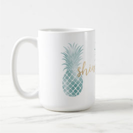 Taza De Café Aqua Glam Glitzy Pineapples Shine