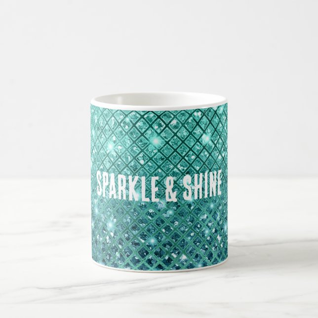 Taza De Café Aqua Green Sparkle (Centro)