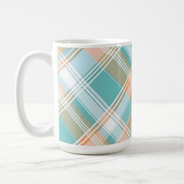 TAZA DE CAFÉ AQUA NARANJA BRONCEADO BLANCO EASTER CUAADROS
