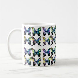 Taza De Café Aqua, Rosa, Art Deco - Mariposas Elegantes