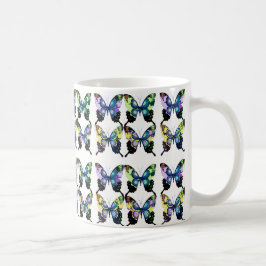 Taza De Café Aqua, Rosa, Art Deco - Mariposas Elegantes