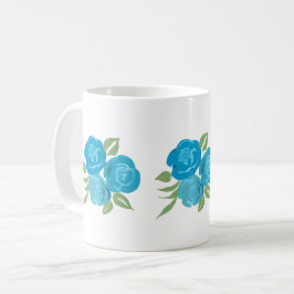 Taza De Café Aqua Rosas Mug