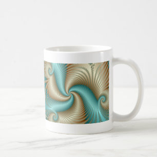 Taza De Café Aqua Satin - Fractal