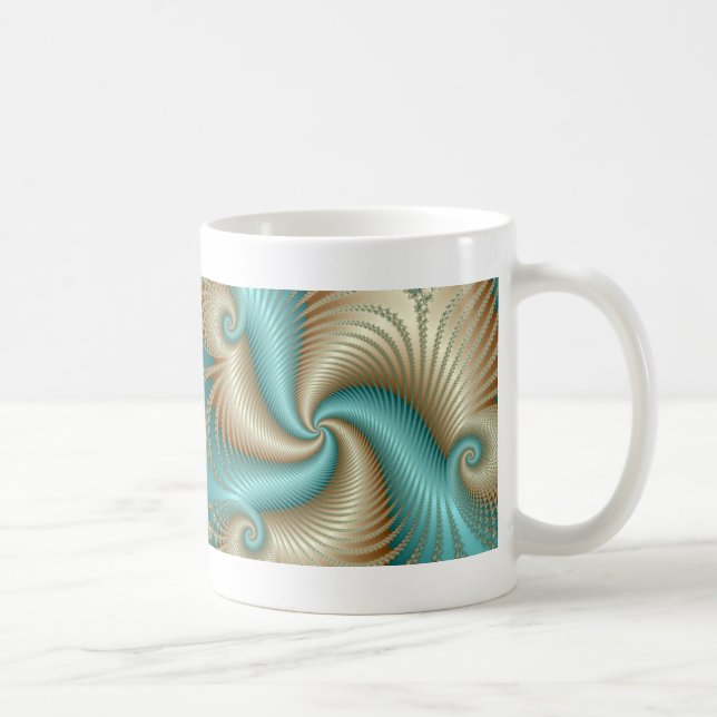 Taza De Café Aqua Satin - Fractal (Derecha)