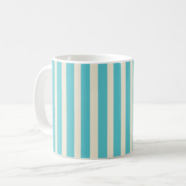 Taza De Café Aqua Stripes (Anverso izquierdo)