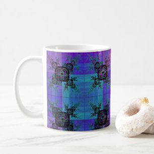 Taza De Café Aqua y Lilac Fractal Joy Coffee Mug