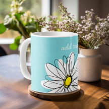 Aqua y Yellow Whimsical Daisy Personalizado Textos