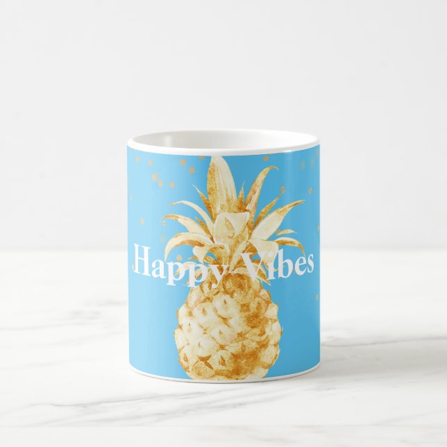 Taza De Café Aqua Yellow Gold Pineapple (Centro)