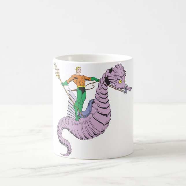 Taza De Café Aquaman Rides Seahorse (Centro)