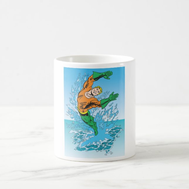 Taza De Café Aquaman sale del mar (Centro)