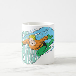 Taza De Café Aquaman salta a la izquierda