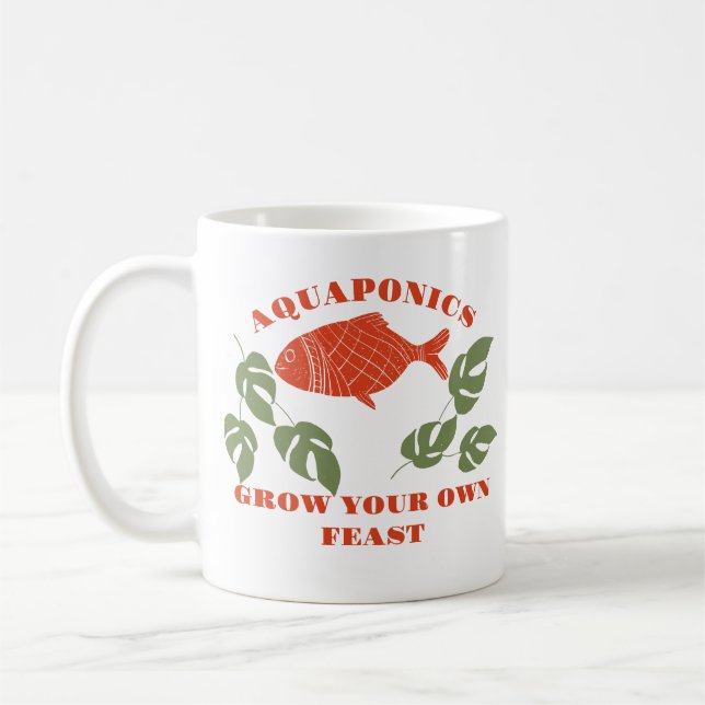 Taza De Café Aquaponics Crece Tu Propia Fiesta (Izquierda)