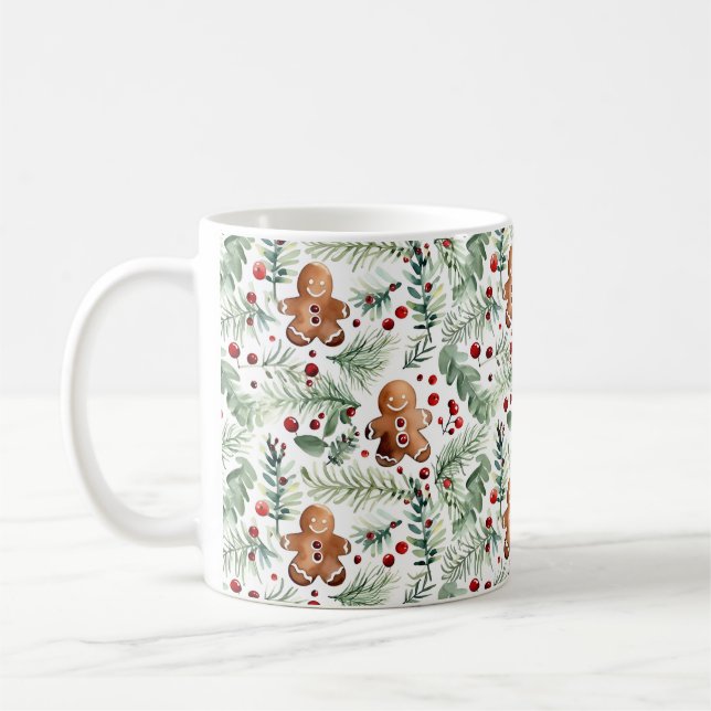 Taza De Café Aquarell Christmas Pattern Lebkuchen Kaffeetasse (Izquierda)