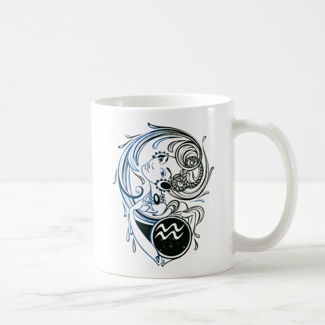Taza De Café Aquarius Art Deco Lady (Derecha)