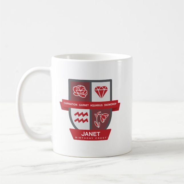Taza De Café Aquarius Birthday Crest™ for January 20-31 Mug (Izquierda)