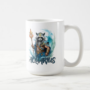 Taza De Café Aquarius, mapache, signo de zodiaco, rey del mar