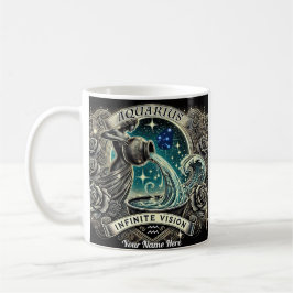 Taza De Café Aquarius "Visión Infinita" Zodiac Mug