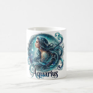 Taza De Café Aquarius Zodiac Mug - Diseño cósmico y onírico