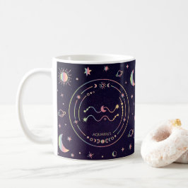 Taza De Café Aquarius zodiac sun moon estrellas nutrientes