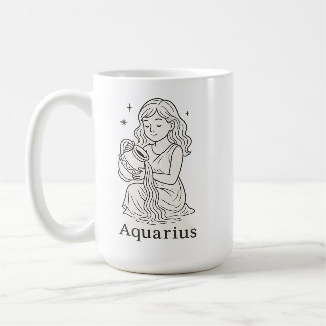 Taza De Café Aquarius Zodiac Woman  (Izquierda)