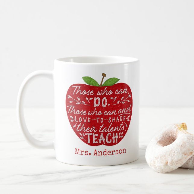 Taza De Café Aquellos que pueden enseñar Apple cotizaciones| No (Con donut)