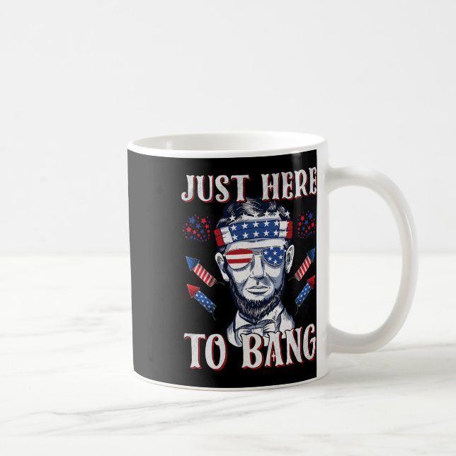 Taza De Café Aquí A Bang Abraham Lincoln 4 De Julio Fuegos Arti (Derecha)