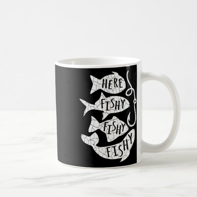 Taza De Café Aquí Fish Fisher Gracioso Regalo Para Los Amantes  (Derecha)