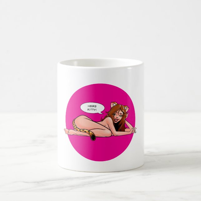 Taza De Café ¡Aquí gatito! (Centro)