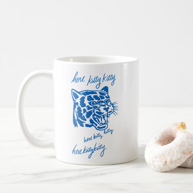 Taza De Café Aquí Gatito Gatito (Con donut)