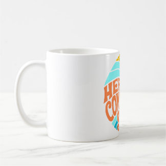 Taza De Café Aquí viene el sol, el estilo retro, el estilo hipp