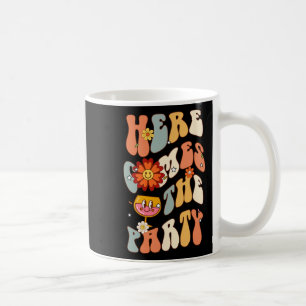 Taza De Café Aquí viene la novia de la fiesta Retro Groovy Desp