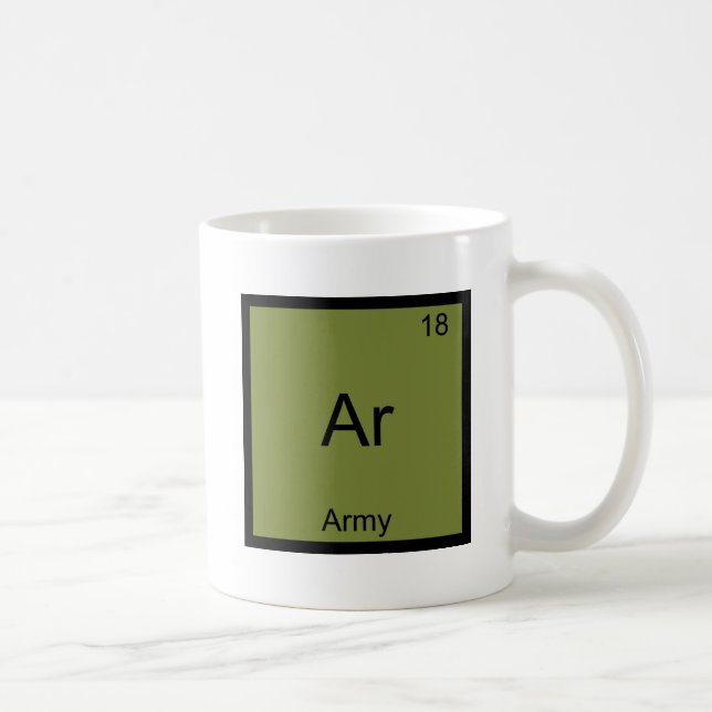 Taza De Café Ar - Ejército Símbolo de Elemento de Química Milit (Derecha)