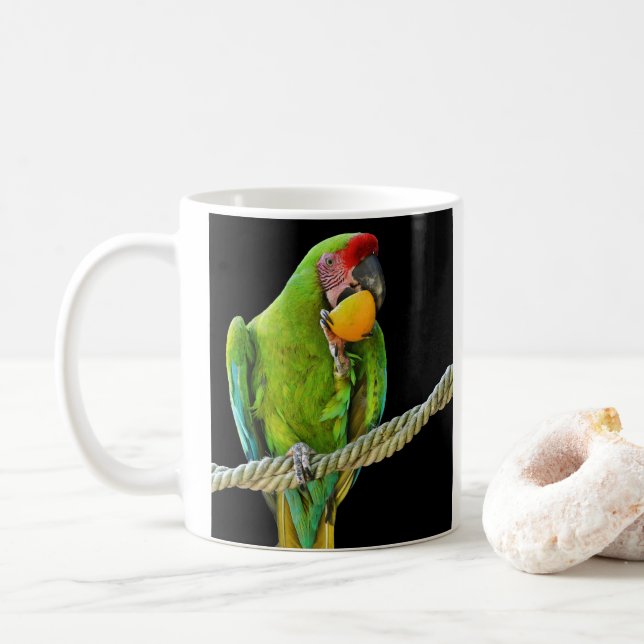 Taza De Café Ara Militaris Green Parrot (Con donut)