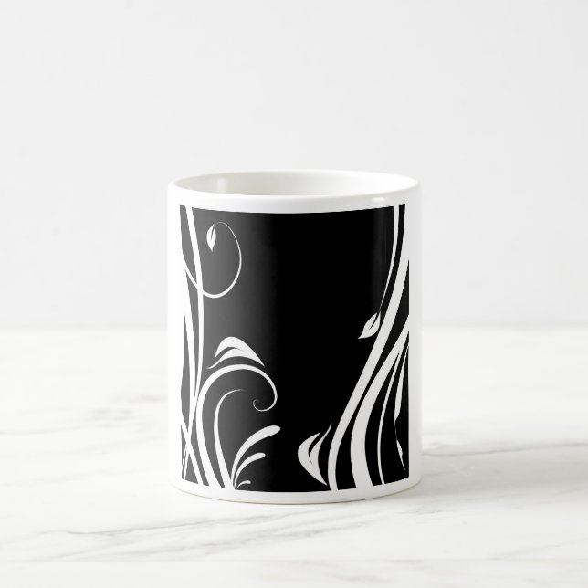 Taza De Café Arabesco em preto e branco (Centro)
