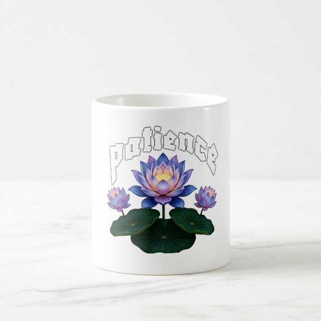 Taza De Café Arabic Calligraphy Sabr Patience - Zen Lotus Flowe (Centro)