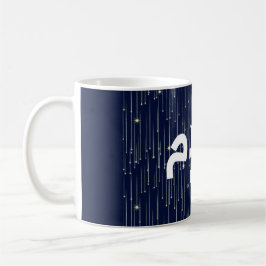 Taza De Café Arabic "Salaam" Peace with Golden Falling Stars