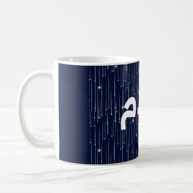 Taza De Café Arabic "Salaam" Peace with Golden Falling Stars (Izquierda)