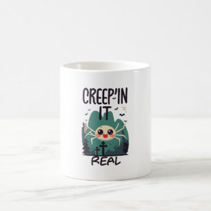 Taza De Café Araña de Halloween Kawaii juego de palabras