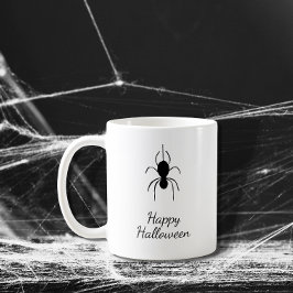 Taza De Café Araña gótica fiesta de Halloween Blanco negro simp
