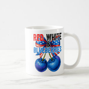 Taza De Café Arándanos rojos blancos divertidos patrióticos ret