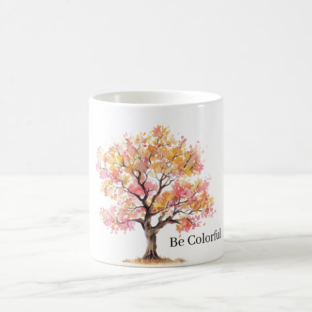 Taza De Café Árbol Amarillo Rosa (Centro)