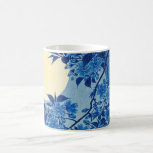 Taza De Café Árbol azul bajo la luz de la luna: noche de flor d