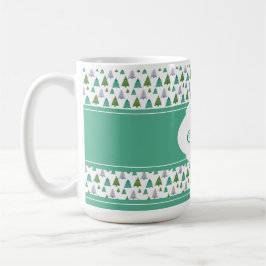 Taza De Café Árbol azul verde navideño