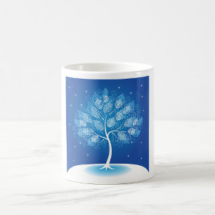 Taza De Café Árbol blanco en la nieve